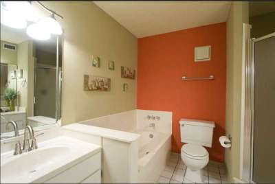 Master bath with 2 vanities, tub, standing shower